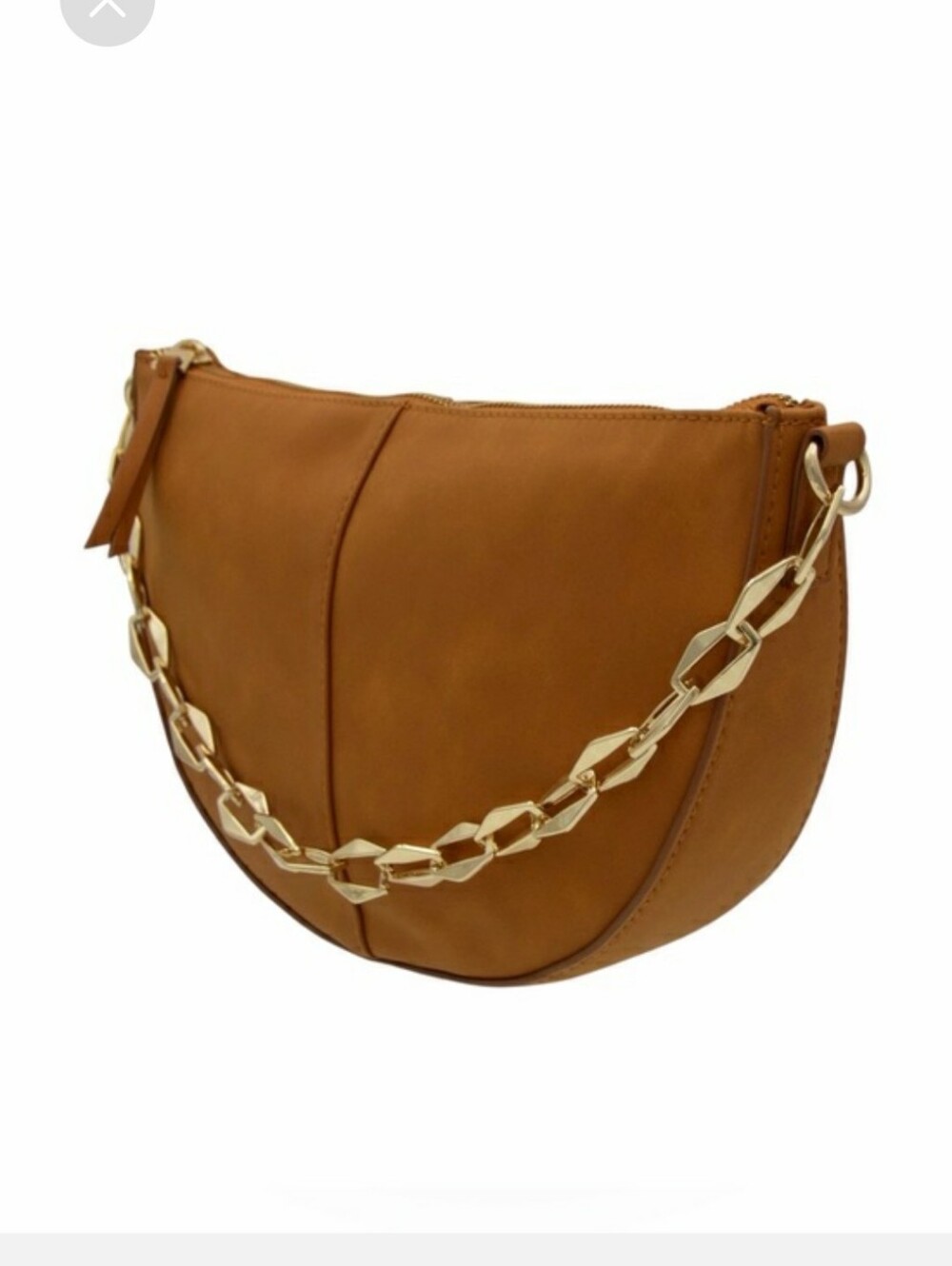 Universal Thread Slouch Half Moon Tan Shoulder Bag with Gold Chain Handle